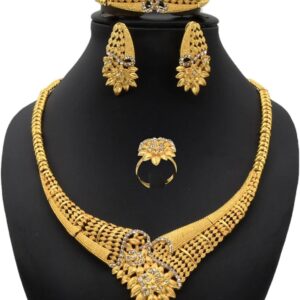 LAYCHEN Brazilian Gold Jewelry Set Hawaii Prom Long Necklace Fashionable Hawaiian for Women Wedding Expensive, Gold