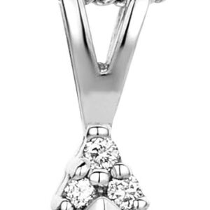 OROVI Women’s Necklace Real 9Kt Gold, with Diamonds and an Emerald – White Gold – Women’s Jewellery – Hypoallergenic Jewellery – Handmade Pendant with Elegant Jewellery Box