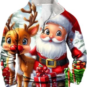 Winter Hooded Long Sleeve Sweatshirt with Neck and Thermal Fleece Lining for Warm Comfort and Casual Elegant
