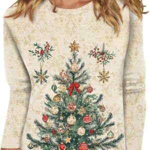 Women’s T-Shirt with Round Neck and Long Sleeves Graphic Print for Urban Style and Casual Parties