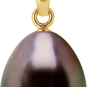 PEARLS & COLORS – Tahitian Pearl Pendant 11-12 mm – Quality A + – Available in Yellow and White Gold – Free Chain – Women’s Jewellery