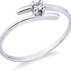 Valentino Solitaire Ring in 18k White Gold with Diamond 0.04 ct
