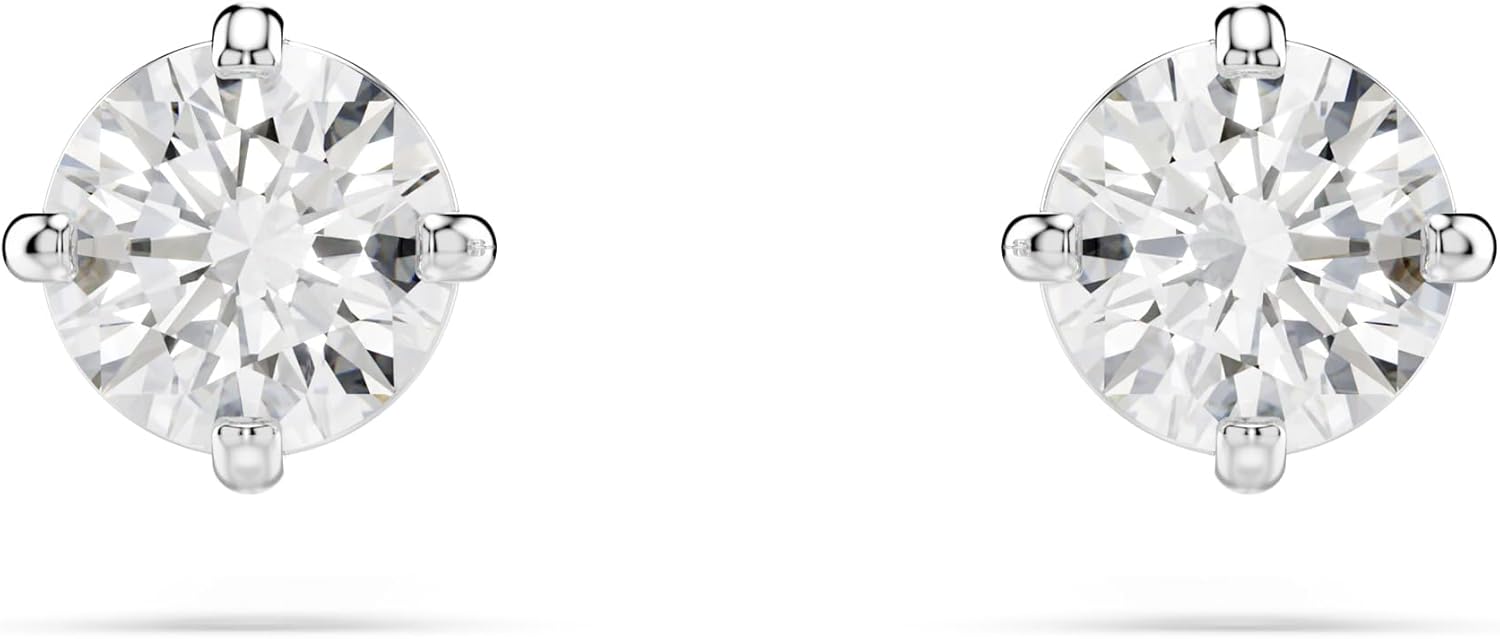 Swarovski Stilla Attract Collezione clous d'oreilles, blanc, plaqué rhodium