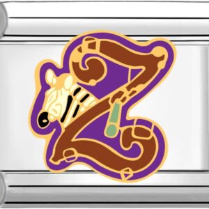 Quiges – 9 mm Italian Style Charm Link Module in Stainless Steel Alphabet Z for Italian Links Style Bracelets, Copper