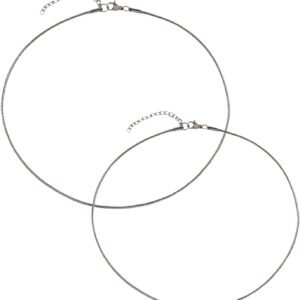 Vauki 2pcs Jewelry Set for Women 2pcs Snake Necklaces for Women Simple Shiny Silver Chain Stackable Personalized Fashion Jewelry Gift for Men Women