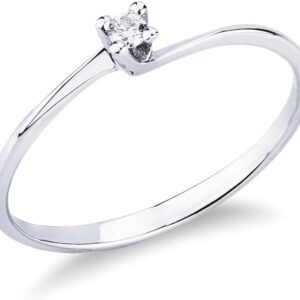Valentino Solitaire Ring in 18k White Gold with 0.04 Carat Diamond