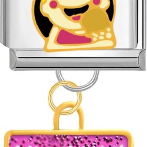Quiges – 9mm Italian Style Charm Link Module Tasty Stainless Steel Pendant for Italian Links Style Bracelets, Copper, No Gemstone