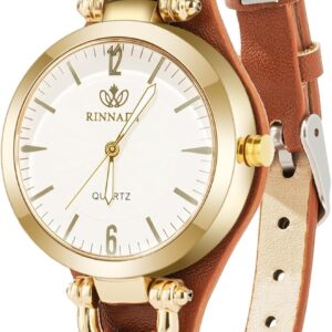 OFFCUP Women’s Watch, Analogue Quartz Watch, Women’s Wrist Watch with Leather Strap Classic Business Casual, Three Hand Movement