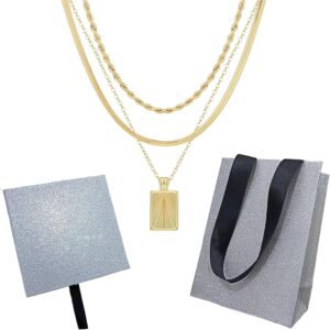 Vauki Women’s Necklace – Gold Plated Circle Pendant – Elegant for Everyday or Wedding – Gold Layered Chain – Jewellery Set with Silver Box and Pouch