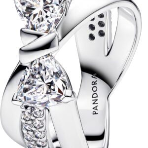 Pandora Women’s Ring with Sparkling Cross Bow Silver 193553C01
