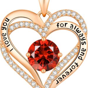 Women’s Necklaces Heart Zirconia Copper Rose Gold Plated Wife Gift Mother’s Day Birthday Anniversary Christmas Gift Valentin’s Day Graduation Gift