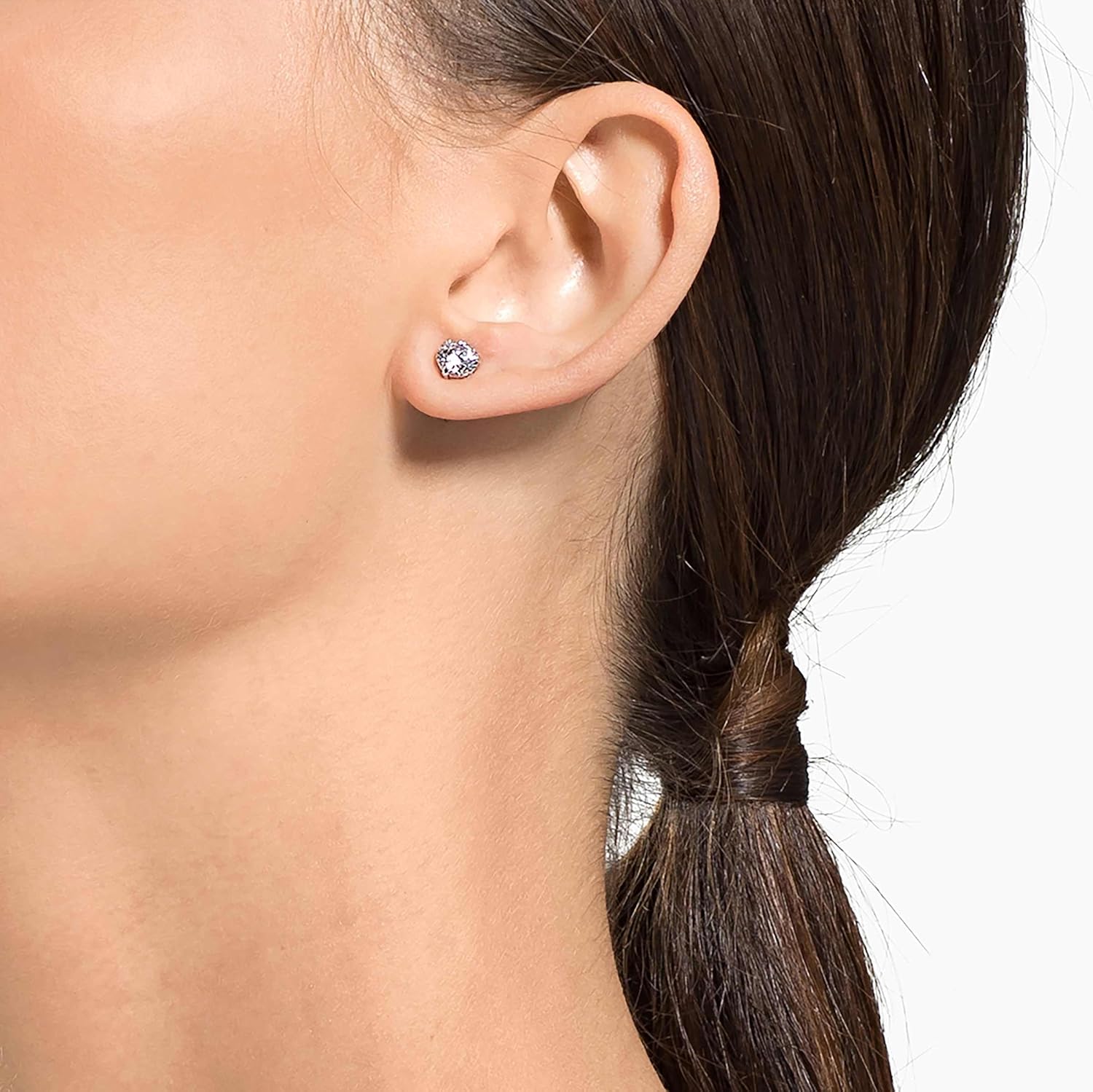 Swarovski Stilla Attract Collezione clous d'oreilles, blanc, plaqué rhodium - Image 5